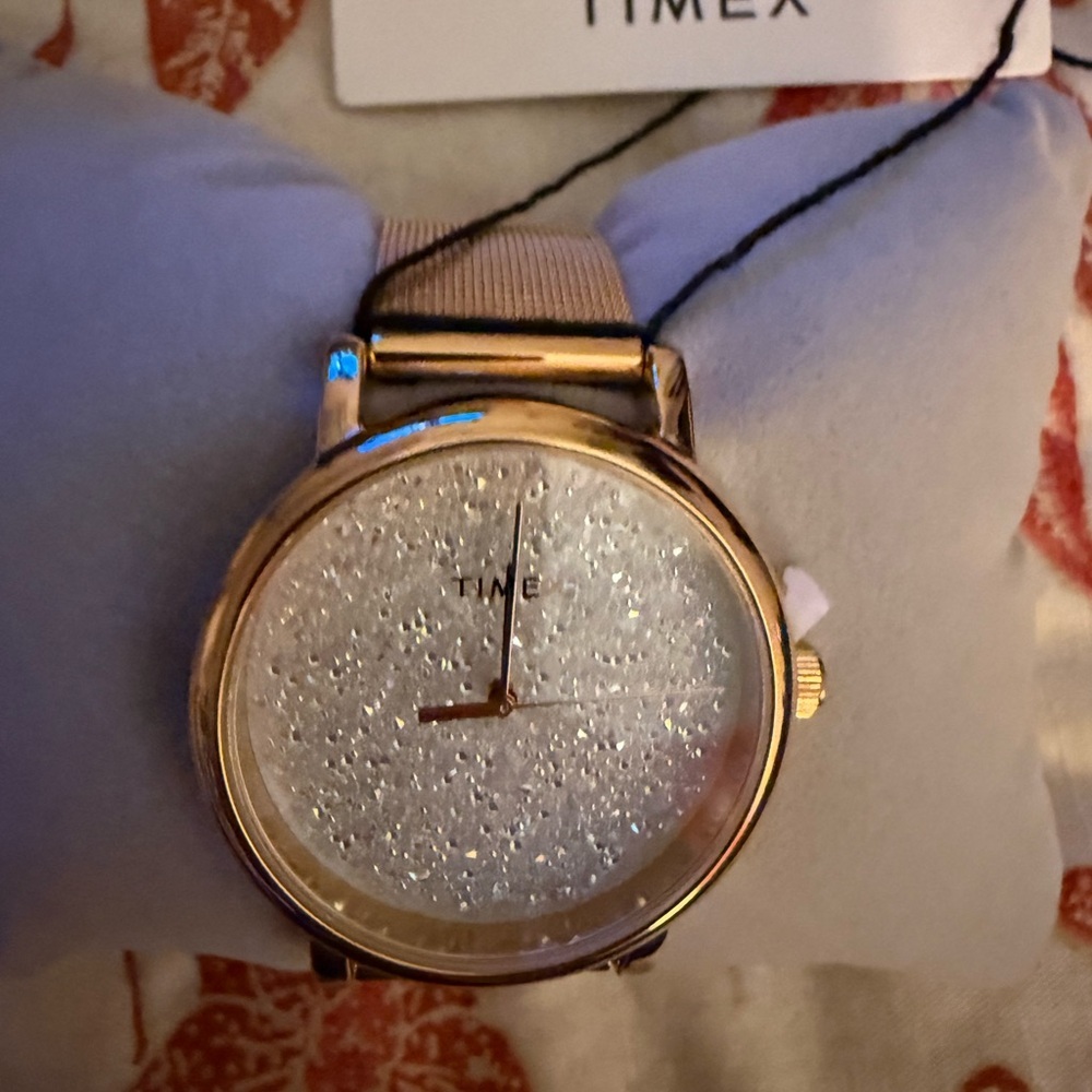 Timex Rose Gold Mesh Watch with Sparkling Dial - Picture 7 of 7